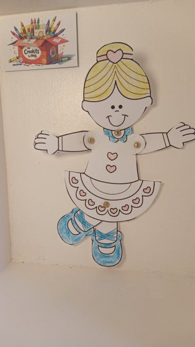 kit 2 Pantins : danseuse et chat